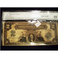 1899 $2 Silver Certificate, Graded VG 08