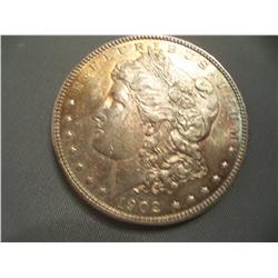 1902 Beautifully Toned Brilliant Uncirculated Morgan Silver Dollar