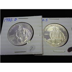 1982-D/S WASHINGTON HALF DOLLARS PF & UNC