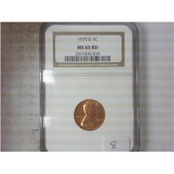 1970-D LINCOLN CENT NGC MS65 RD