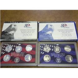 BOTH 2008 US 50 STATE QUARTERS PROOF SETS