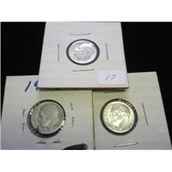 1953, 55-S & 59 ROOSEVELT DIMES (SILVER)