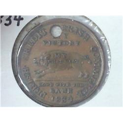1834 HARD TIMES TOKEN "THE RUNNING BOAR"