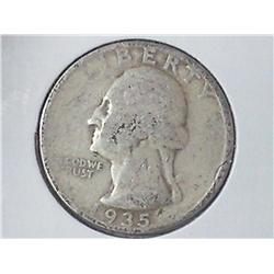 1935 WASHINGTON SILVER QUARTER