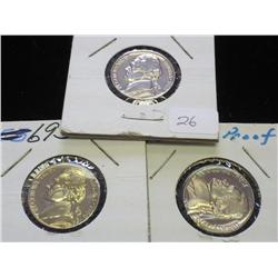 1968-S, 69-S & 70-S JEFFERSON NICKELS (PF)