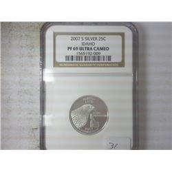 2007-S SILVER IDAHO QUARTER NGC PF69 ULTRA CAMEO