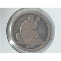 1837 NO STARS SEATED LIBERTY DIME