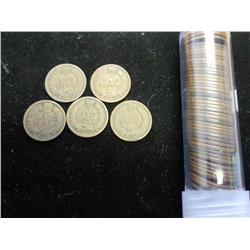 ROLL OF 50 - 1800'S INDIAN HEAD CENTS