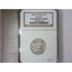 2006-S SILVER NEVADA QUARTER NGC PF69 ULTRA CAMEO