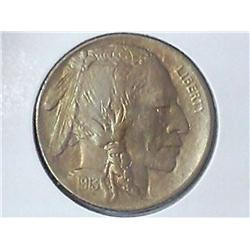 1913 TYPE I BUFFALO NICKEL (AU/UNC) (TONED)