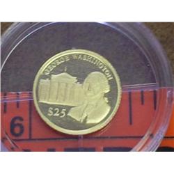 2000 LIBERIA GOLD $25 COIN (PF) .7 GRAMS
