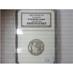 2003-S SILVER ALABAMA QUARTER NGC PF69 ULTRA CAMEO