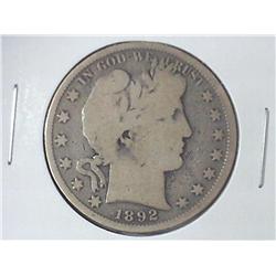 1892 BARBER HALF DOLLAR