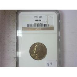 1979 WASHINGTON QUARTER NGC MS65