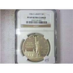 1986-S LIBERTY SILVER DOLLAR NGC PF69 ULTRA CAMEO