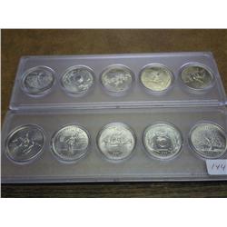2 SETS 1999-D STATE QUARTERS (UNC) 10 COINS