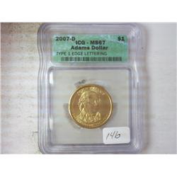 2007-D ADAMS DOLLAR ICG MS67
