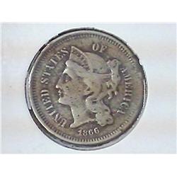 1866 THREE CENT PIECE (NICKEL)