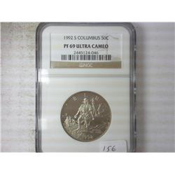 1992-S COLUMBUS HALF DOLLAR NGC PF69 ULTRA CAMEO