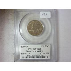2000-P NEW HAMPSHIRE QUARTER PCGS MS67