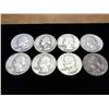 Image 1 : 8 ASSORTED 1950'S WASHINGTON SILVER QUARTERS