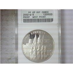 2002-W WEST POINT SILVER DOLLAR ANACS PF69