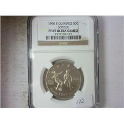 1996-S OLYMPIC "SOCCER" HALF NGC PF69 ULTRA CAMEO
