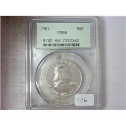 1961 FRANKLIN HALF DOLLAR PCGS PR66