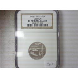 2005-S SILVER OREGON QUARTER NGC PF70 ULTRA CAMEO