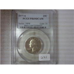 1977-S WASHINGTON QUARTER PCGS PR69DCAM