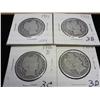 Image 1 : 1901, 02, 06-D & 08 BARBER HALF DOLLARS