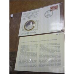 1977 DENMARK FDC WITH STERLING PF MEDAL