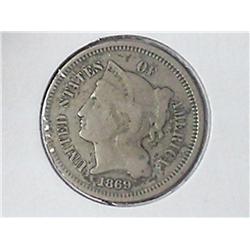 1869 THREE CENT PIECE (NICKEL)