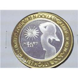 PLANET HOLLYWOOD CASINO $10 SILVER TOKEN (UNC)