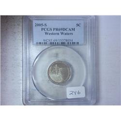 2005-S WESTERN WATERS NICKEL PCGS PR69DCAM