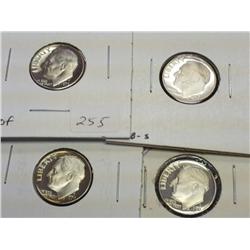 1976-S, 78-S, 79-S & 80-S ROOSEVELT DIMES PF
