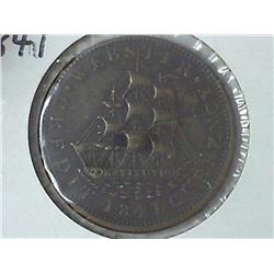 1841 HARD TIMES TOKEN HT-21 (EXTRA FINE-AU)