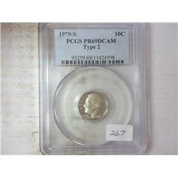 1979-S TYPE II ROOSEVELT DIME PCGS PR69DCAM