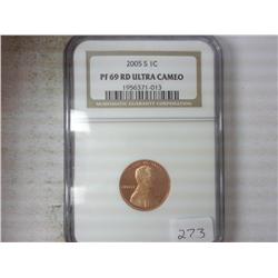 2005-S LINCOLN CENT NGC PF69RD ULTRA CAMEO