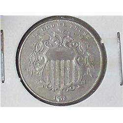 1872 SHIELD NICKEL (EXTRA FINE)