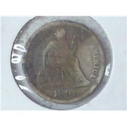 1891 SEATED LIBERTY DIME
