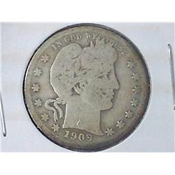 1909-D BARBER QUARTER