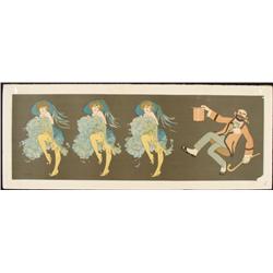 Edouard Bernard Can-Can Dancers Hobo Vintage Art Print
