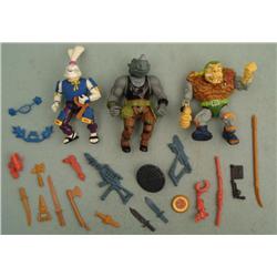 3 TMNT Figures: Usagi, Rock Steady, 1 More