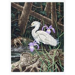 Chris Forrest, Snowy Egret, Lithograph