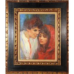 Sandu Liberman, Couple, Oil Painting