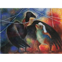 Mariano Pineda Matus, Promise of Love, Gouache Painting