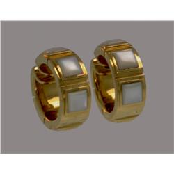 Mauboussin, Mother of Pearl and Gold Hoop Day & Night Earrings