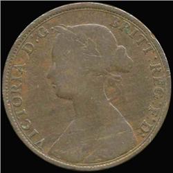 1861 British Victoria Halfpenny Circulated (COI-7246)