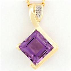 2.63ct Pk Amethyst Genuine Diamond 9k Gold Pendant (JEW-9256X)